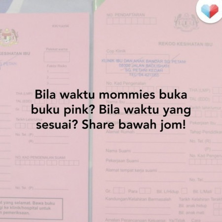 Dah bukak buku pink? Bila waktu yang tepat ya?