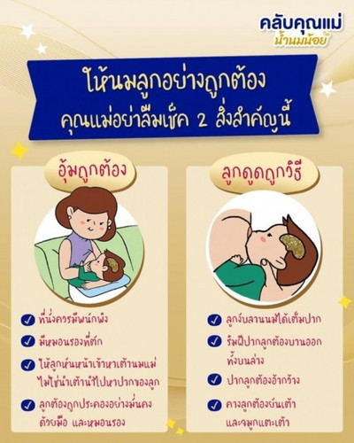 แบ่งกันการให้นมลูกด้วยลักษณะท่าทางที่เหมาะสม