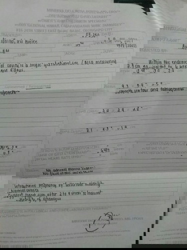 Asking about the result of ultrasound