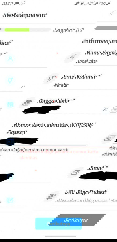 Tidak bisa mendaftar influencer VIP parent