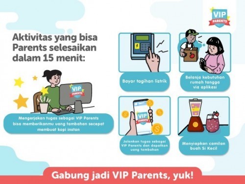 Mengerjakan misi bersama VIP Parents bisa memberikanmu uang tambahan!