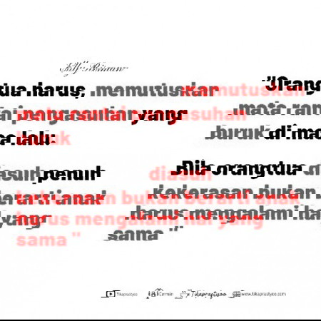 NO samakan didik anakmu dengan kamu di jaman itu !