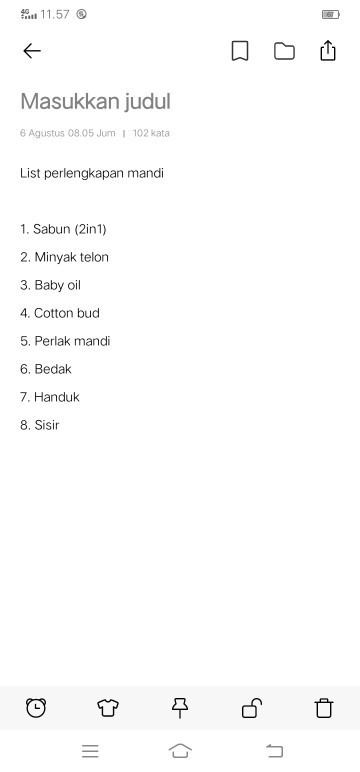 List perlengkapan mandi baby Newborn