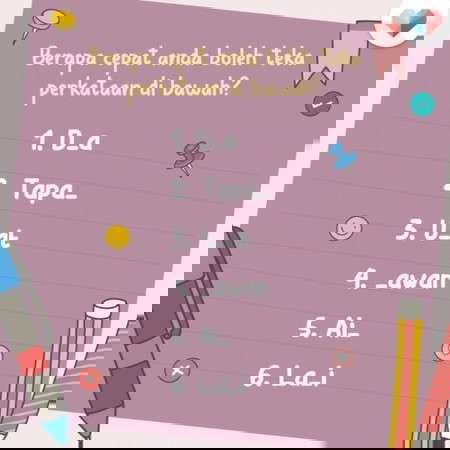 Komen berapa masa yang korang habiskan untuk ayat bawah ni ya!
