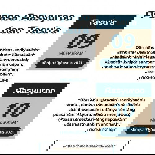 Reminder Puasa Sunnah 9 dan 10 Almuharram