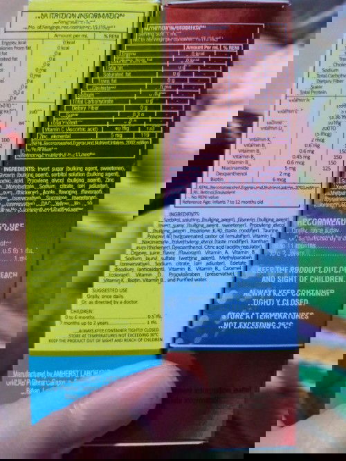 Nutrilin(yellow one) Ceelin(red one) mga momsh nireseta saken to ng pedia nya. Pero nagtatae sya.