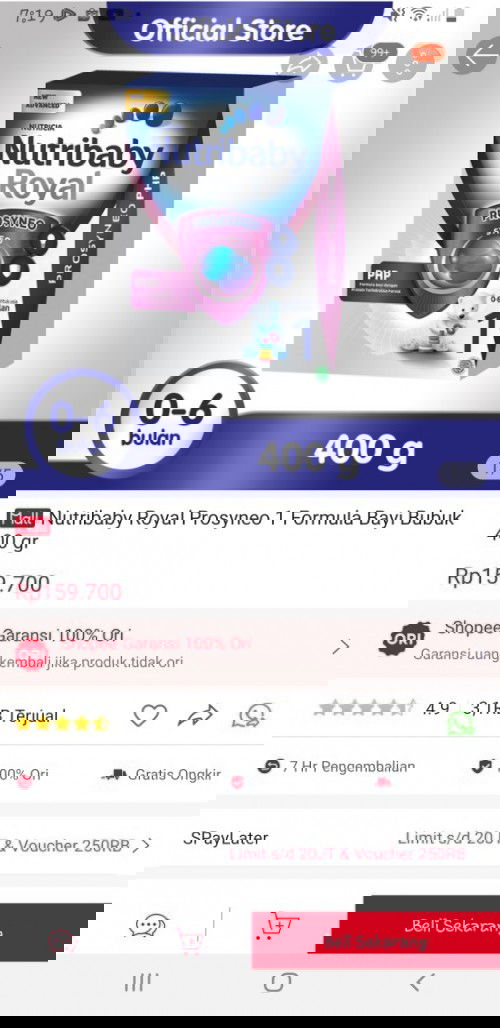Jual Susu Formula Nutribaby Royal Prosyneo PHP new