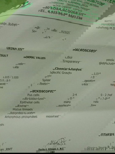 Labolatory result