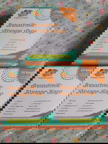 Orange&peach Breastmilk storage bags