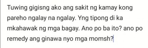 Ngalay na kamay tuwing gigising