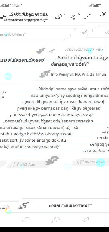 Sakit seperti ditonjok