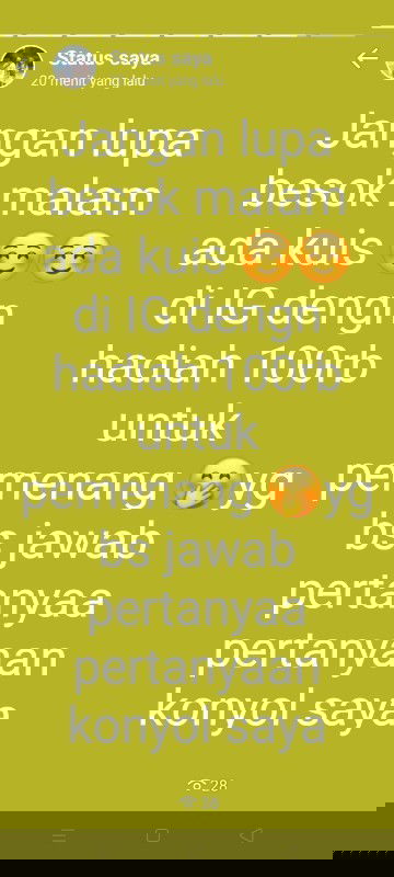 Kuis IG hadiah 100rb setiap hari Jumat