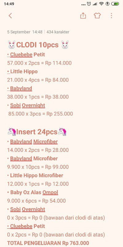 Pengeluaran Stok Clodi (Cloth Diaper)