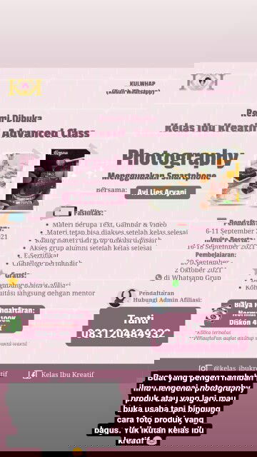 Ijin promosi kelas WhatsApp photography