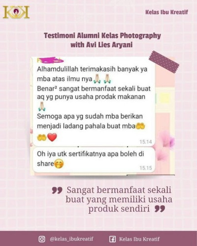 Testimoni kelas photography