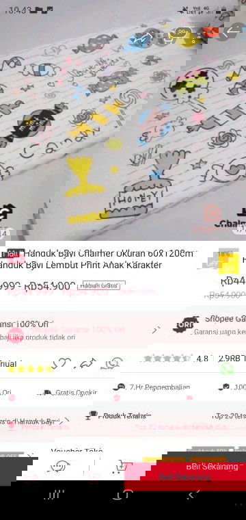 Handuk bayi lembut tebal