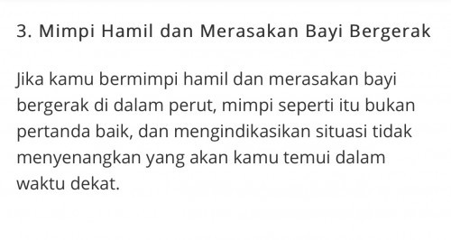 Mimpi Bayi Bergerak Dalam Perut