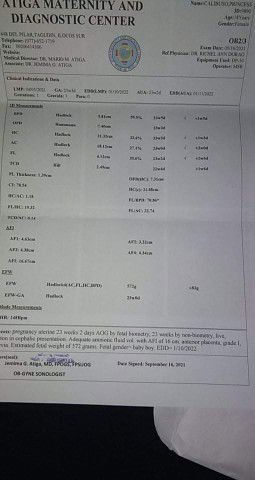 Ano po ibigsabhin po ng ultrasound ko,23weeks and 3 days preggy po?