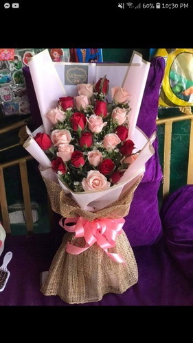 Recieving flowers