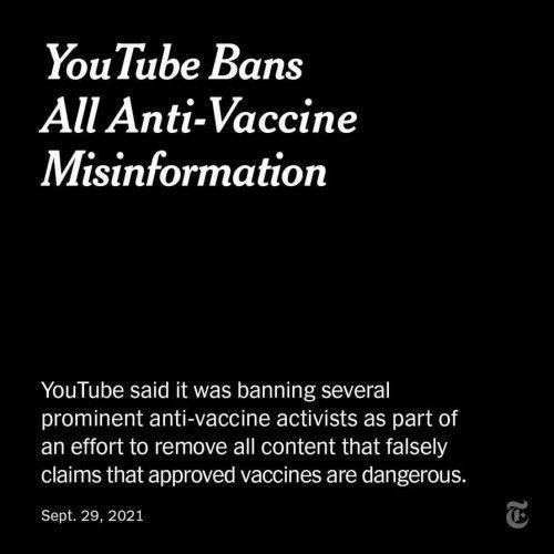 YouTube bans all anti-vaccine misinformation!
