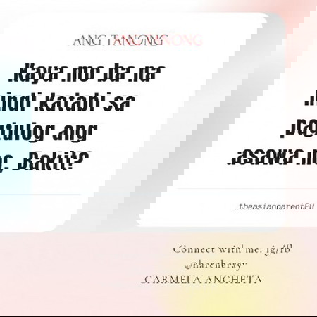 TANONG KO SAGOT MO