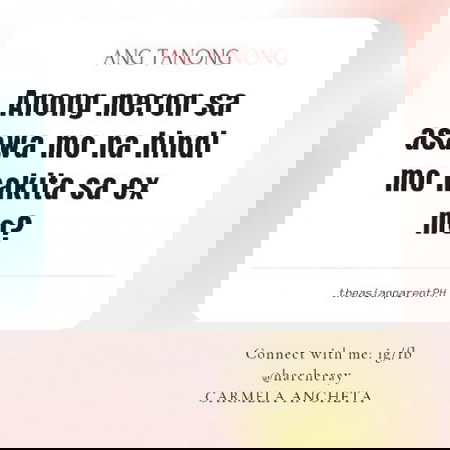 TANONG KO SAGOT MO