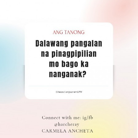 TANONG KO SAGOT MO