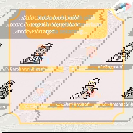Hanya pilih mengikut situasi semasa anda sekarang...