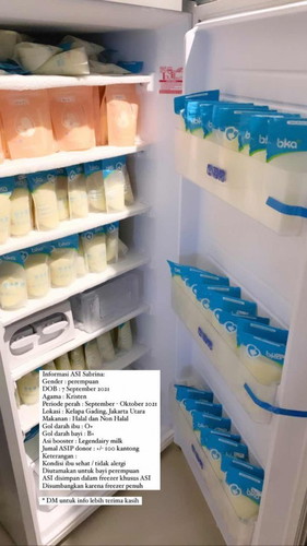 Sumbang ASI dari baby Sabrina