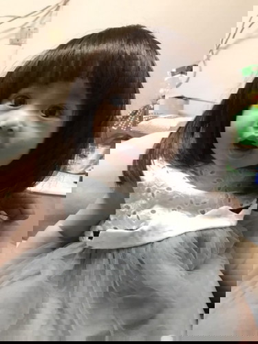 น้องลูกหมูครบ4เดือนแล้วค่ะ หนูฉีดวัคซีนที่ขา2ข้างเลย ไม่ร้องไห้เลยค่า🥰🥰