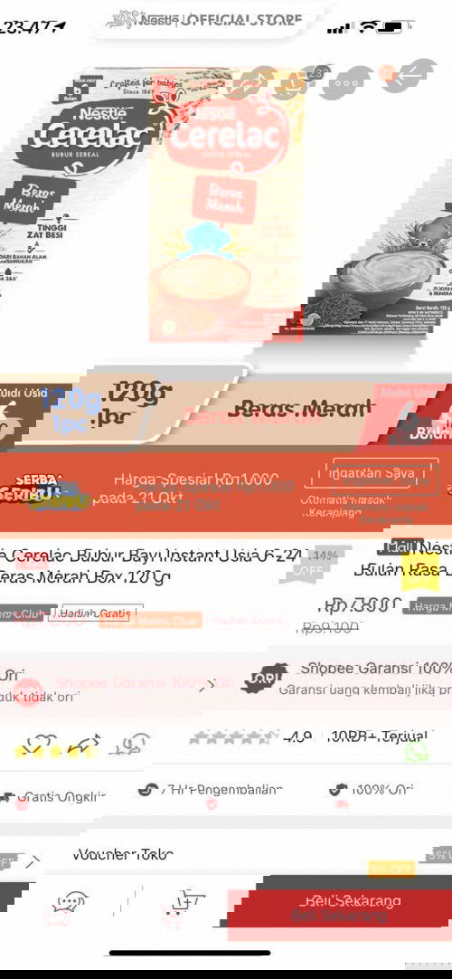 Cereal rasa beras merah