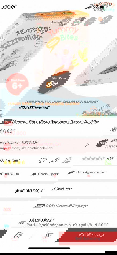 Yummy bites  rice crackers carrot