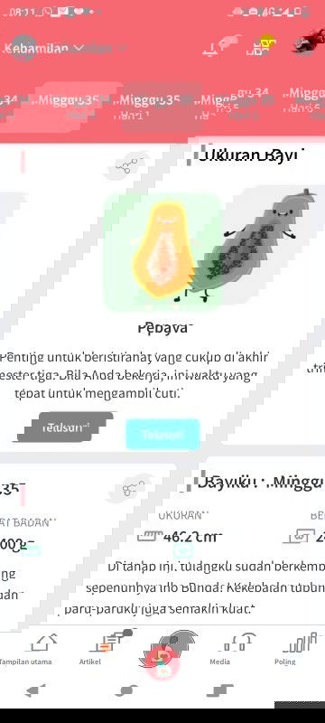 Alhamdulilah Hamil udah Masuk ke 35 Minggu