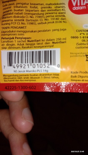 Nutrisari tidak disarankan