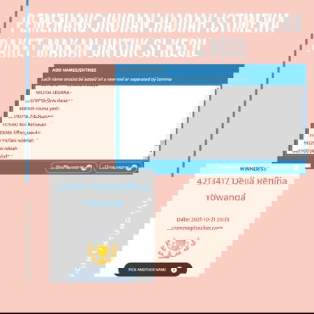 Pemenang Lottery Reward September 2021