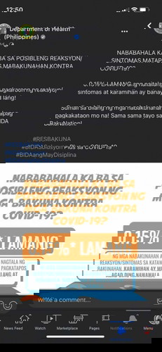 Side effects ng bakuna kontra Covid