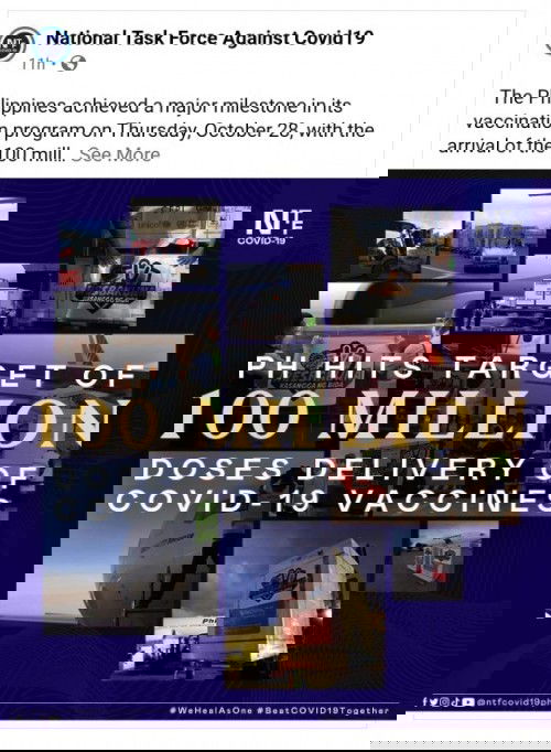 100 MILLION DOSES DELIVERY OF VACCINES