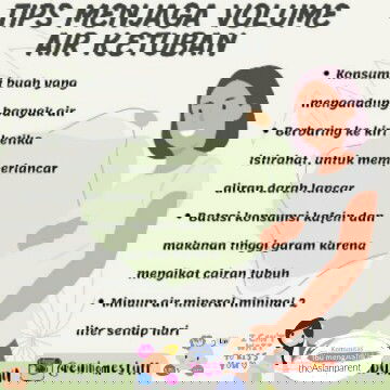 ☺ Tips Menjaga Volume Air Ketuban ☺