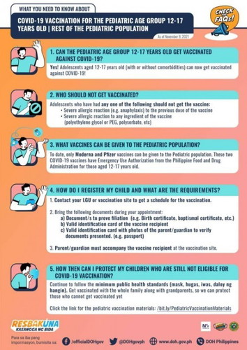 Pwede na ba magpabakuna ang mga 12 to 17yrs olf ng Covid-19 Vaccine?