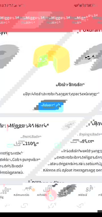 Usia kehamilan 34week HPL Desember