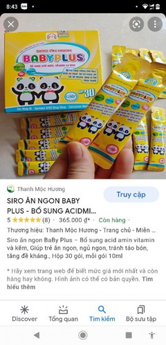 Có mum nào cho bé mình uống sĩ rô baby này tu van e với