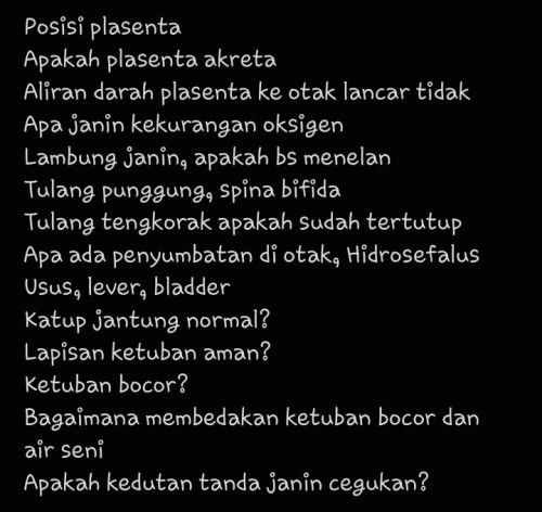 Daftar pertanyaan ke dr spog