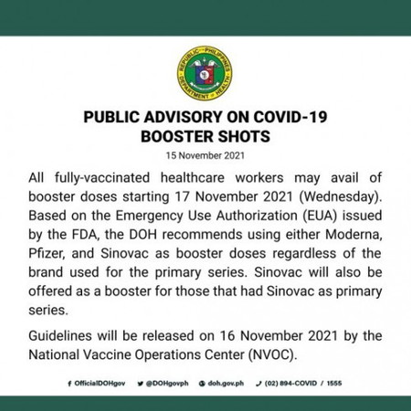 Booster shots for healthcare workers