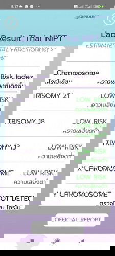 ผลตรวจคัดกรองthai nipt ออกแล้ว มีใครอ่านผลคร่าวๆให้เราได้บ้างมั้ยคะ แบบนี้ได้ลูกสาว หรือ ลูกชาย
