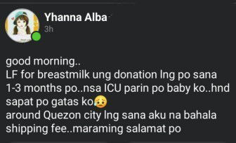 Breastmilk for ICU baby.