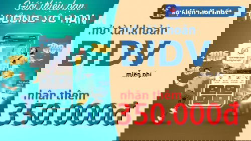 Nhận 350.000đ từ ngân hàng BIDV