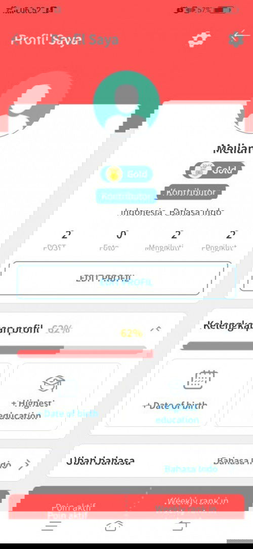 Bahasa app TAP tidak full Indonesia