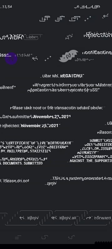 Rejection of MBA in SSS