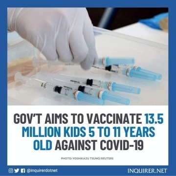 Gov't aims to vaccinate 5-11 yr old kids