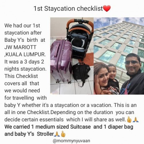Staycation/Vacation checklist for parents travelling with babies👍🙏